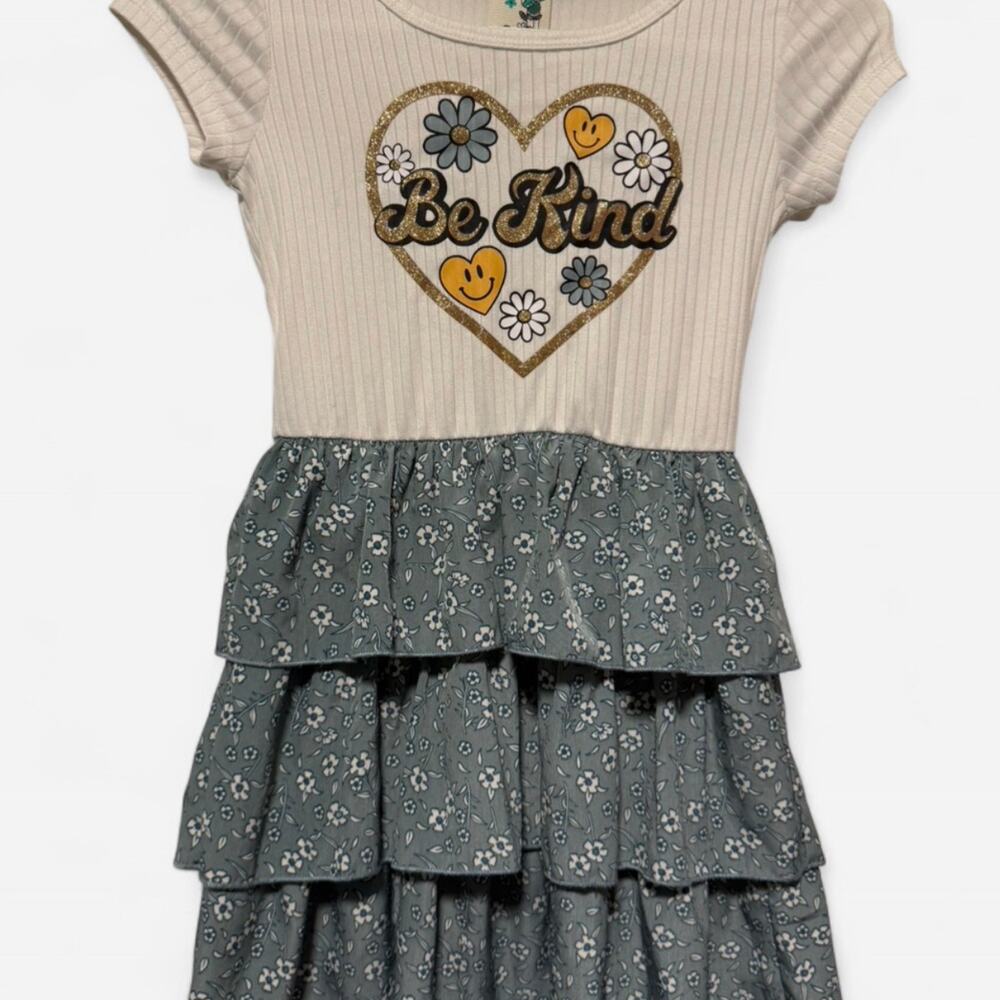 Lily Bleu Girls Be Kind Floral Tiered Dress Size Small